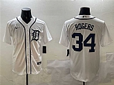 Men's Detroit Tigers #34 Jake Rogers White Cool Base Stitched Jersey,baseball caps,new era cap wholesale,wholesale hats